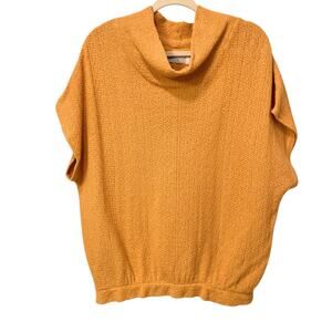 Free People Echo Beach Pullover Orange Cowl Neck Slouchy Sweater Size Medium EUC